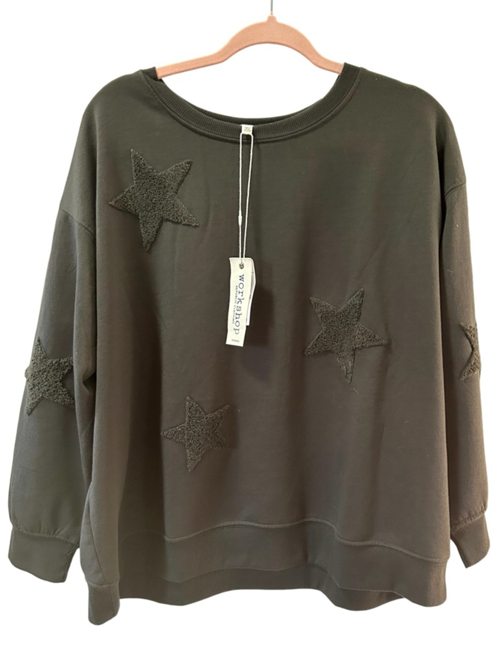 Workshop Republic Graphite Grey Star Sweatshirt 1X NWT